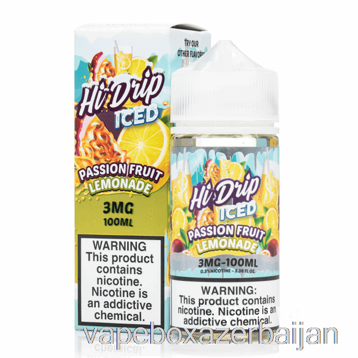 E-Juice Vape Passion Fruit Lemonade ICE - Hi-Drip E-Liquid - 100mL 0mg